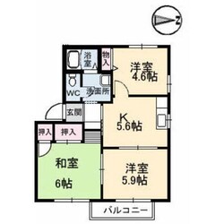 サウスアメニティAの物件間取画像